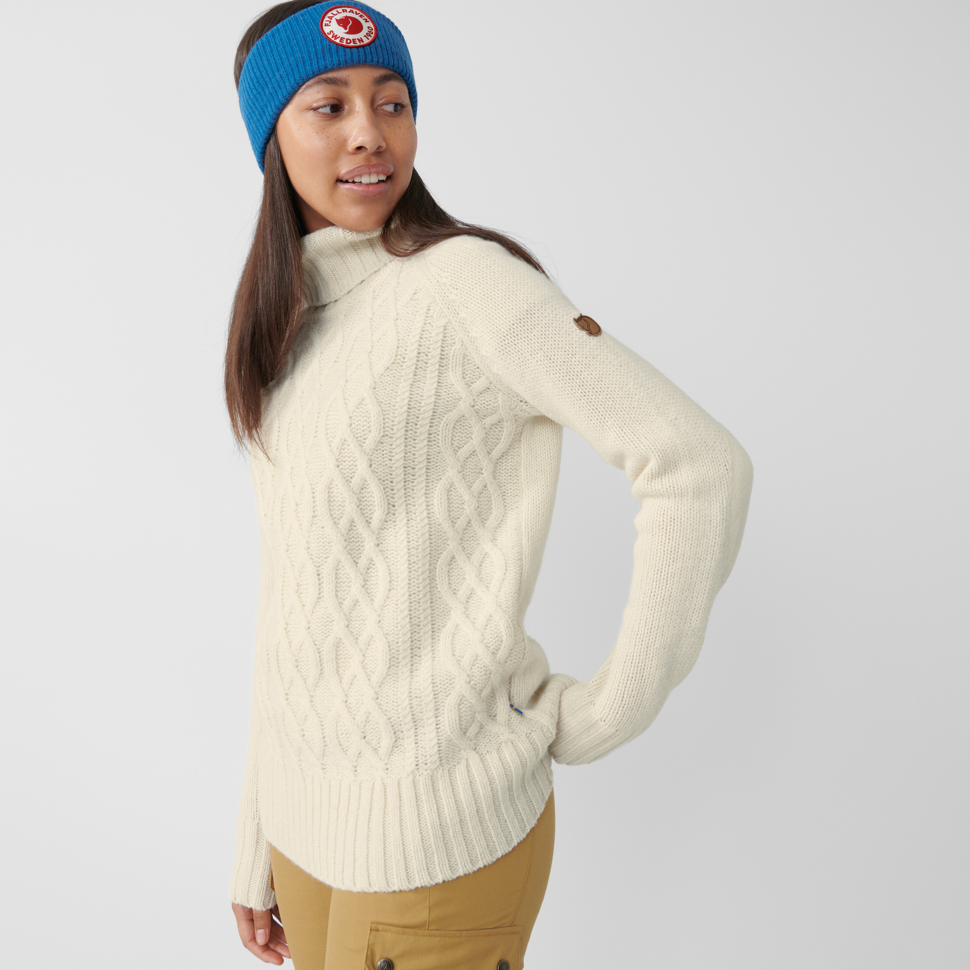 Övik Cable Knit Roller Neck W 